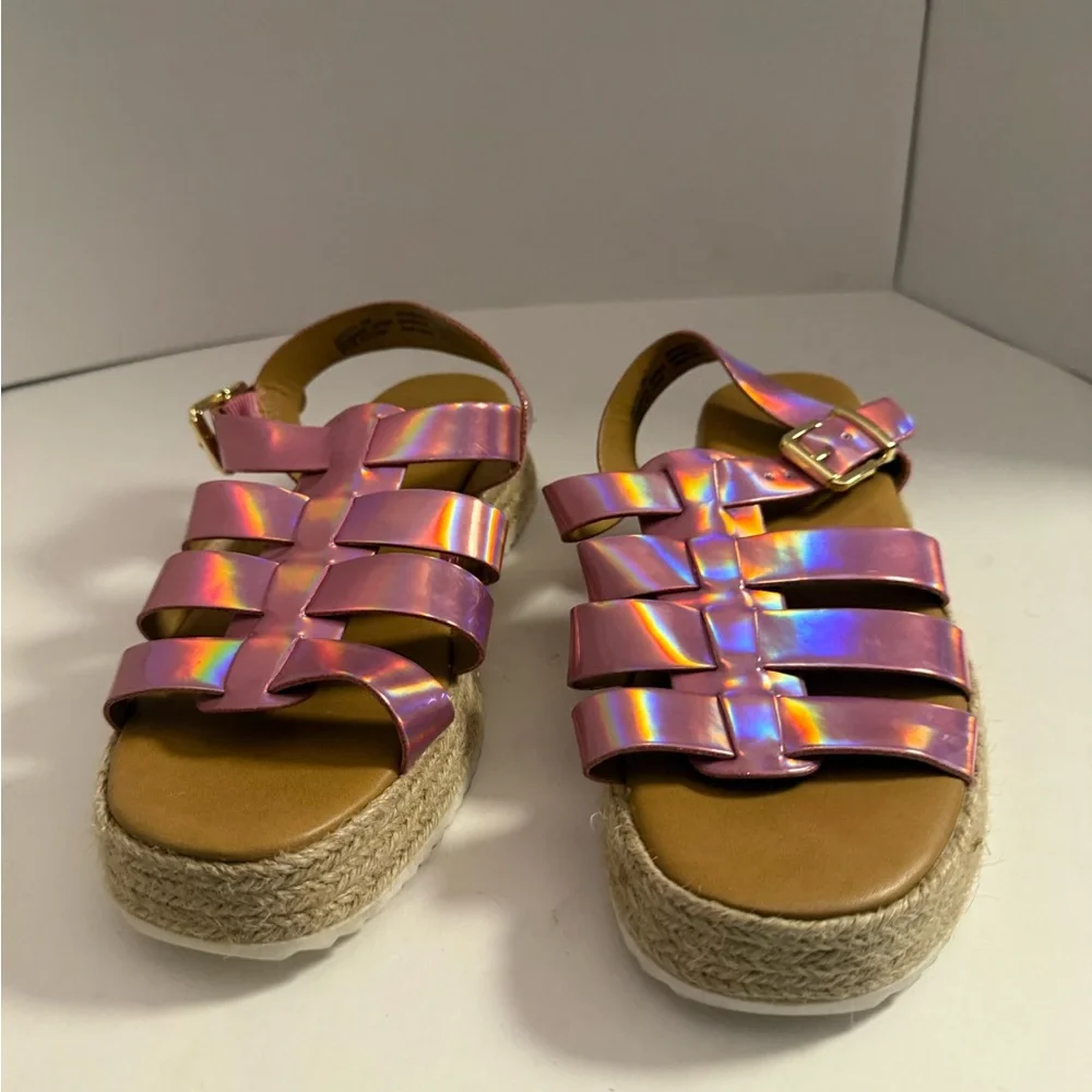 Steve Madden Iridescent Pink Sandals Size 5
